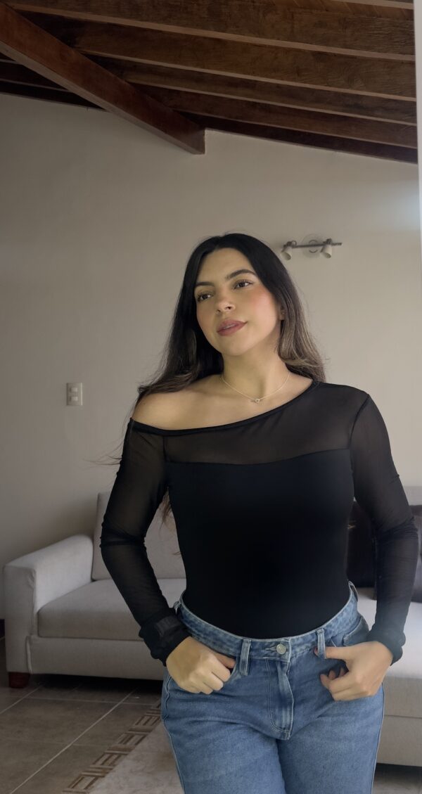 BODY NEGRO DE MALLA Y LICRA