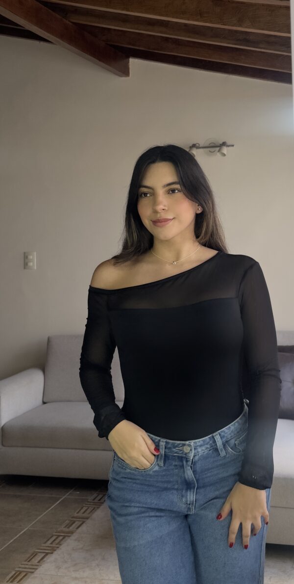 BODY NEGRO DE MALLA Y LICRA